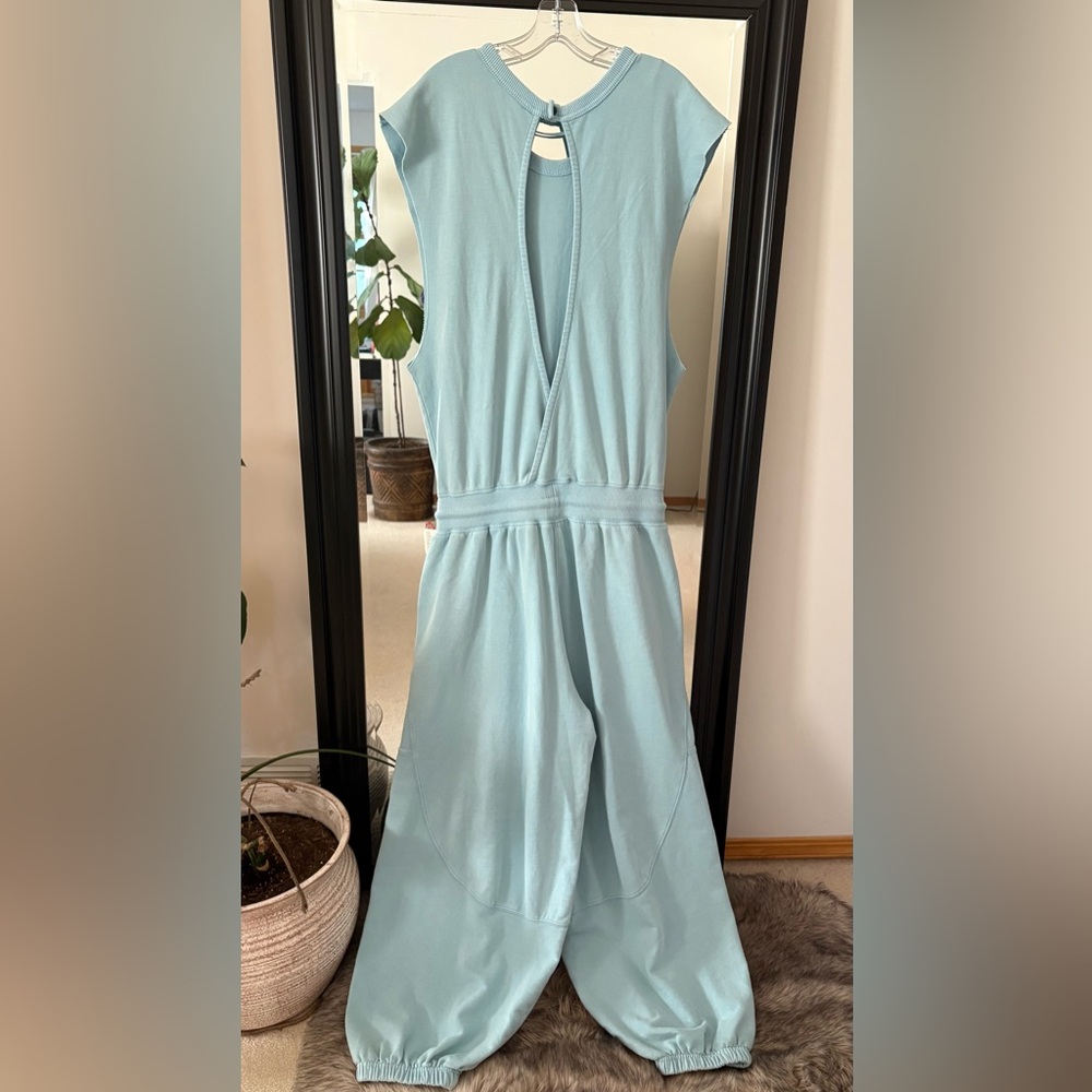 Free People Light Blue Sleeveless Jogger Jumpsuit - Picture 5 of 7